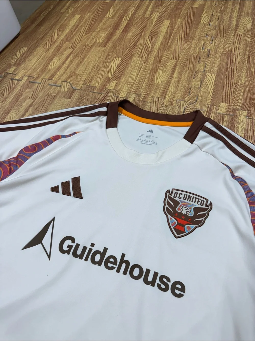 DC United MLS Adidas Aeroready Soccer Jersey Cream Brown Design Size L